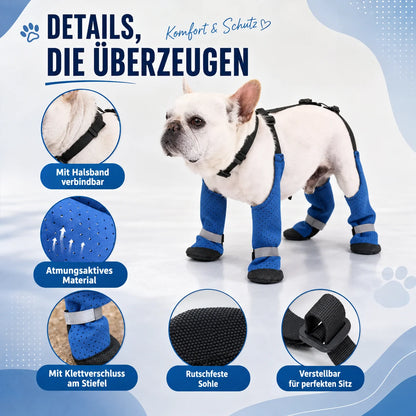Wasserdichte Hundeschuhe mit Beinschutz – Rutschfest für Outdoor