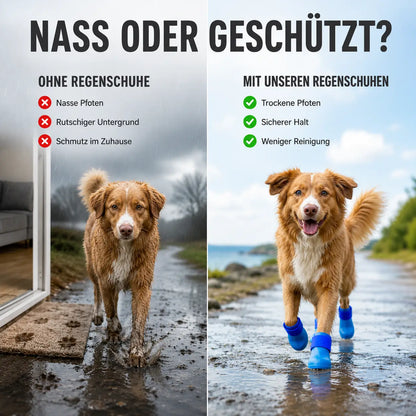 Wasserdichte Hundeschuhe 4er-Set | Rutschfeste Gummistiefel für Hunde