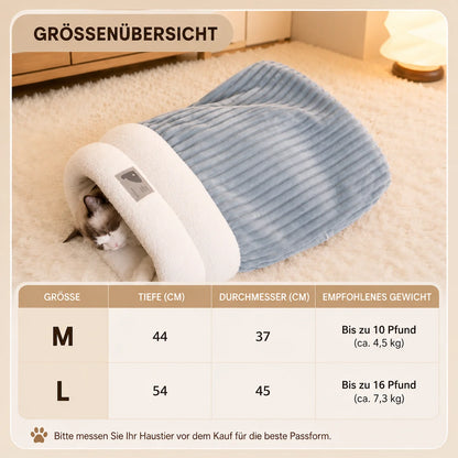 Katzenschlafsack & Katzenhöhle | Warmer Plüsch für den Winter