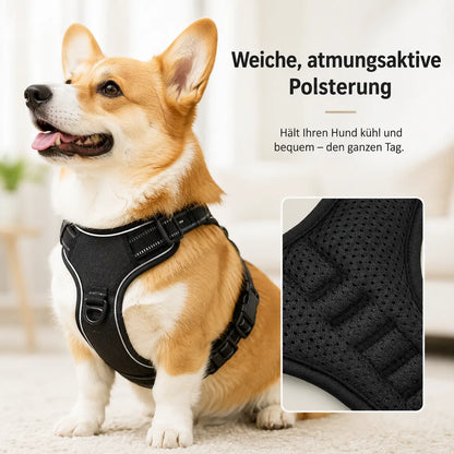 Hundegeschirr No Pull mit Griff | Verstellbar, Reflektierend & Bequem