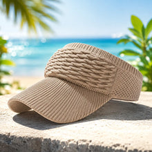 Damen Sonnenvisor mit UV-Schutz | Atmungsaktive Strick-Schildmütze