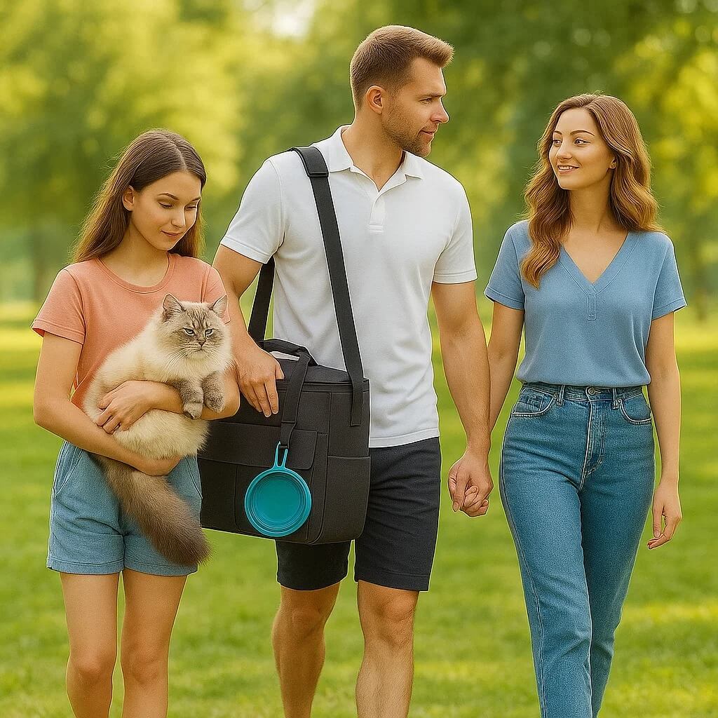 Katzenrucksack für Reisen & Ausflüge | wasserfest und praktisch