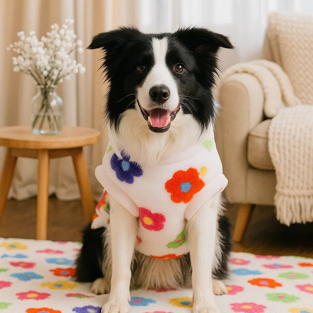 Hundepullover Blumenmuster | Warmer & Stilvoller Pullover für Hunde