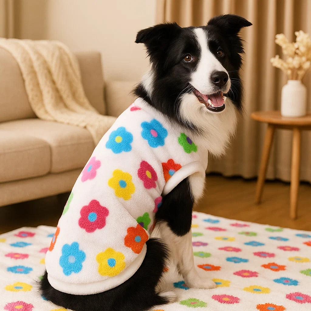Hundepullover Blumenmuster | Warmer & Stilvoller Pullover für Hunde