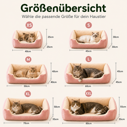 Katzenbett für Hunde & Katzen|Weiches Plüschbett mit PP-Füllung