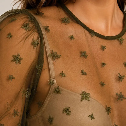 Dirndlbluse Damen transparent | Puffärmel für Oktoberfest