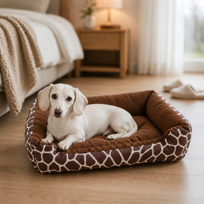 Hundebett Winter | Warmes Plüschbett für Hunde mit hohem Rand