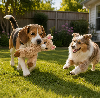 Plüsch Hundespielzeug Alpaka | Leises Kuscheltier für Hunde