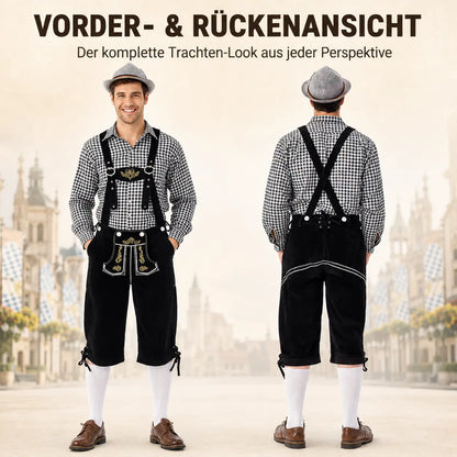 Oktoberfest Kostüm Herren Set mit Hemd, Lederhose & Hut