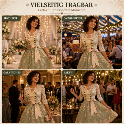 Oktoberfest Dirndl Damen | Elegantes Trachtenkleid mit Blumenstickerei