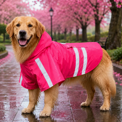 Hunde Regenmantel Wasserdicht | Reflektierende Regenjacke mit Kapuze