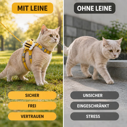 Bienen-Katzengeschirr mit Leine für Katzen & kleine Hunde