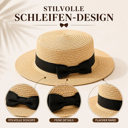 Damen Strohhut mit Schleife |UV-Schutz Sonnenhut für Sommer & Strand