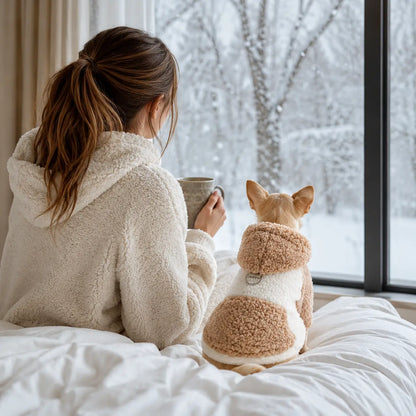Hundemantel Winter | Warmer Fleece-Mantel für kleine & mittlere Hunde