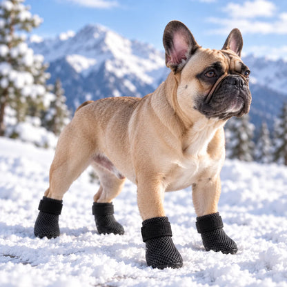 Hundeschuhe Rutschfest | Atmungsaktiver Pfotenschutz 4er-Set