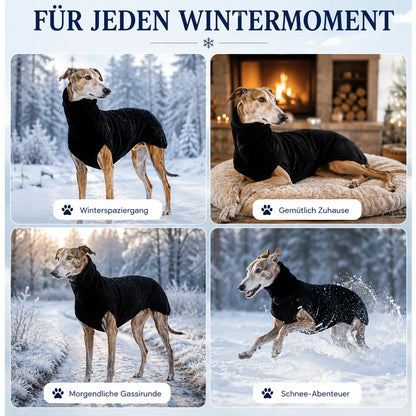 Winddichter Hundemantel mit Rollkragen für Windhunde