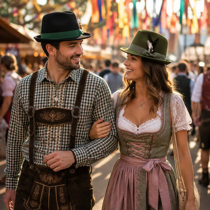 Oktoberfest Hut aus Filz für Damen & Herren mit Feder