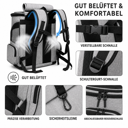 Katzenrucksack mit Sichtfenster | Transportrucksack