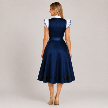Blaues Dirndl Damen | Elegantes Trachtenkleid für Oktoberfest & Feste