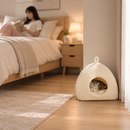 Katzenhöhle für kleine Katzen | Warm & weich gepolstert