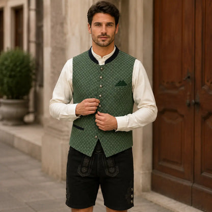 Trachtenweste Herren Grün | Elegante Weste für Oktoberfest