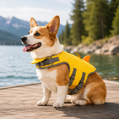 Hundeschwimmweste mit Rettungsgriff | Verstellbare Schwimmhilfe für kleine Hunde