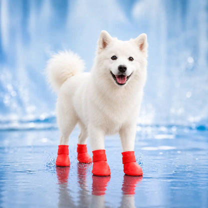 Wasserdichte Hundeschuhe 4er-Set | Rutschfeste Gummistiefel für Hunde