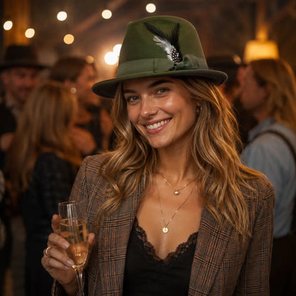 Oktoberfest Hut aus Filz für Damen & Herren mit Feder