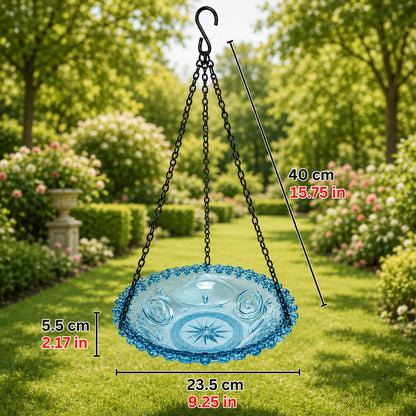 Hängende Vogeltränke & Vogelfutterschale mit Kette für Garten