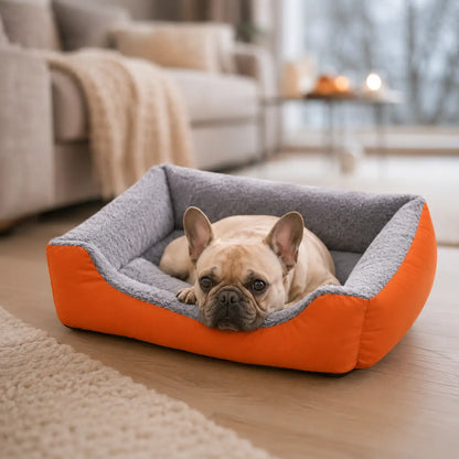 Hundebett Winter | Warmes Plüschbett für Hunde mit hohem Rand