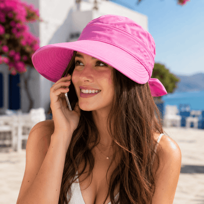 Faltbarer Damen Sonnenhut mit UV-Schutz & Breiter Krempe