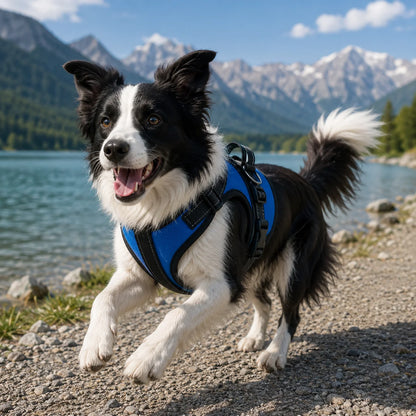 Reflektierendes Hundegeschirr mit Griff | Atmungsaktiv, Verstellbar & Gepolstert