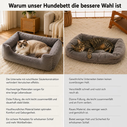 Katzenbett für Hunde & Katzen|Weiches Plüschbett mit PP-Füllung