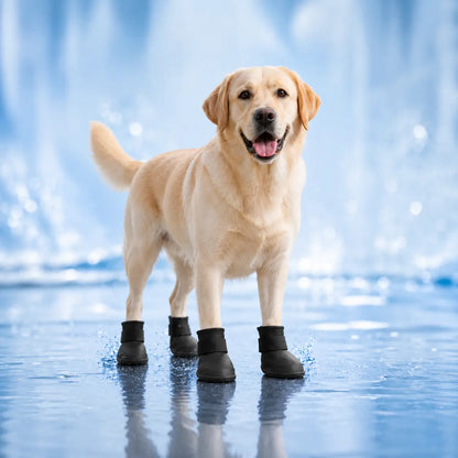 Wasserdichte Hundeschuhe 4er-Set | Rutschfeste Gummistiefel für Hunde