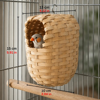 Birdhouse made of bamboo | Nest basket with hook