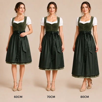Dirndl Damen Grün | Samt-Trachtenkleid für Oktoberfest