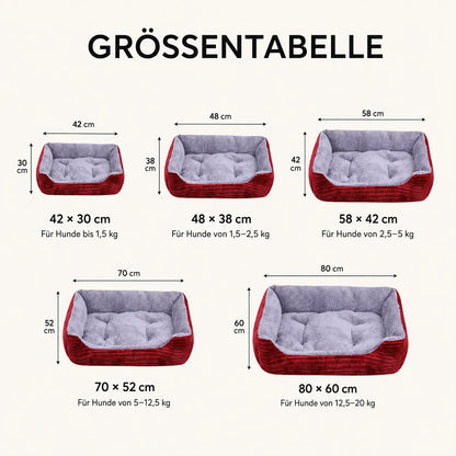 Hundebett Winter | Warmes Plüschbett für Hunde mit hohem Rand