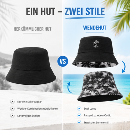 Unisex Wende Bucket Hat | Sonnenhut aus Baumwolle für Strand & Alltag