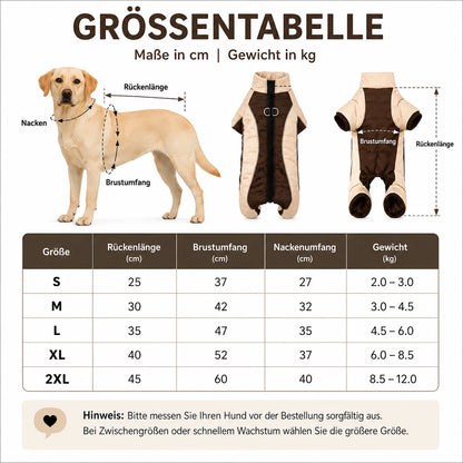 Winter Hundemantel mit Beinen | Wasserdicht & reflektierend