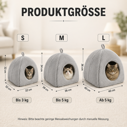 Katzenhöhle für kleine Katzen | Warm & weich gepolstert