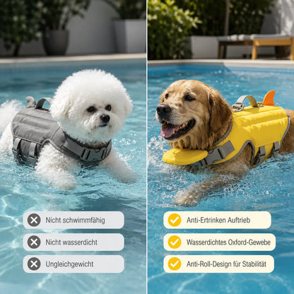 Hundeschwimmweste mit Rettungsgriff | Verstellbare Schwimmhilfe für kleine Hunde