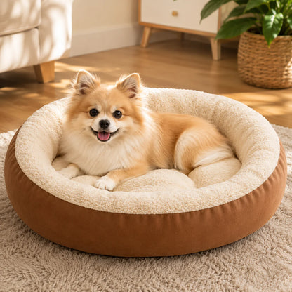 Hundebett aus Baumwolle | Weiches Haustierbett für Hunde & Katzen