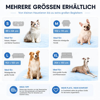 Kühlende Hundedecke Q-MAX > 0.5 | Waschbare Kühldecke für Hunde & Katzen