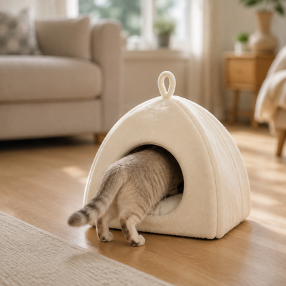 Katzenhöhle für kleine Katzen | Warm & weich gepolstert