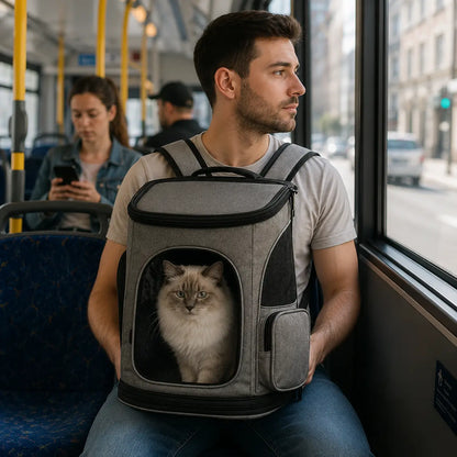 Katzenrucksack mit Sichtfenster | Transportrucksack