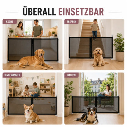 Mobiles Hundegitter für Treppen & Türen | Faltbar mit Reißverschluss