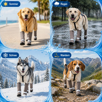 Wasserdichte Hundeschuhe mit Beinschutz – Rutschfest für Outdoor