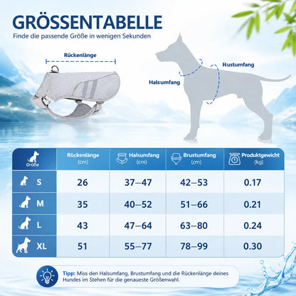 Hundekühlweste mit Verdunstungskühlung für warme Sommertage