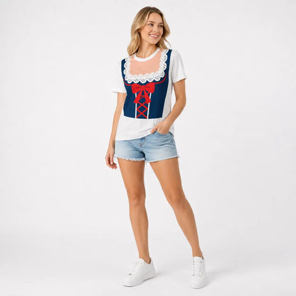 Oktoberfest T-Shirt Damen | 3D Dirndl Print für Bierfest