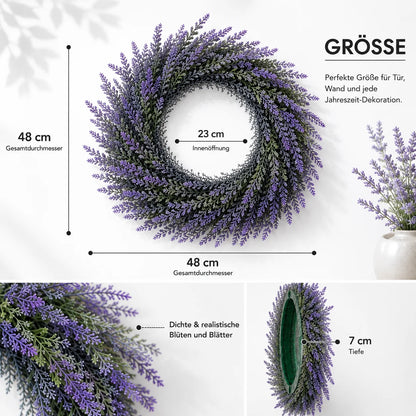 Künstlicher Türkranz Herbst | Lavendelkranz 48 cm
